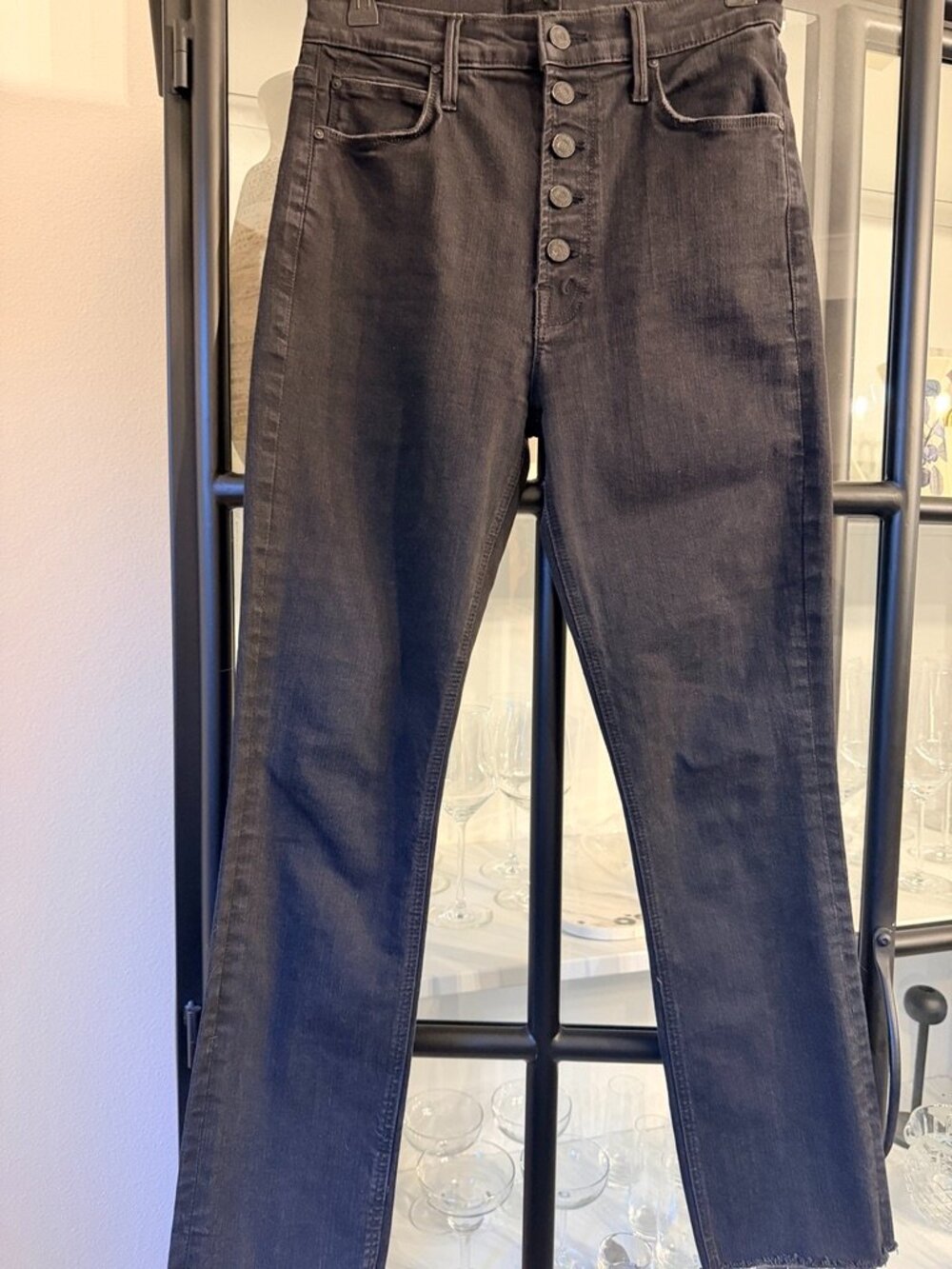 MOTHER The Pixie Dazzler Ankle Fray Jeans Not Guilty 30 (Fits Small)